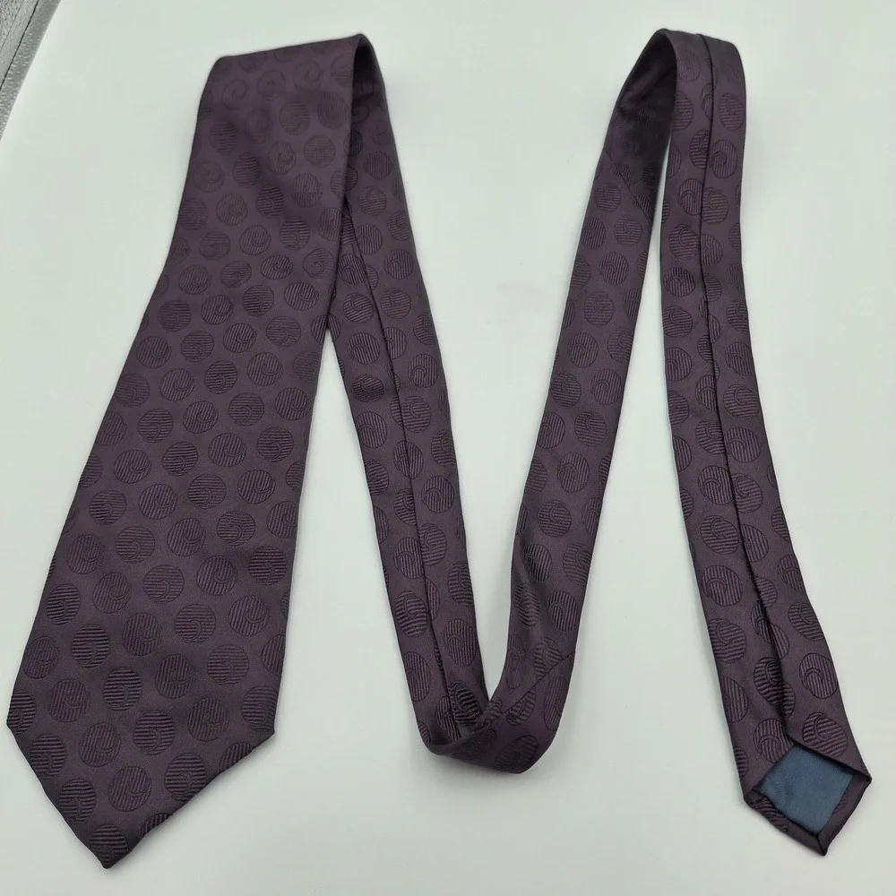 Atkinsons Tie 100% Silk Purple Geometric‎ Made in Ireland Necktie